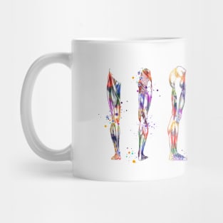 Leg Muscles Anatomy Colorful Watercolor Gift Mug